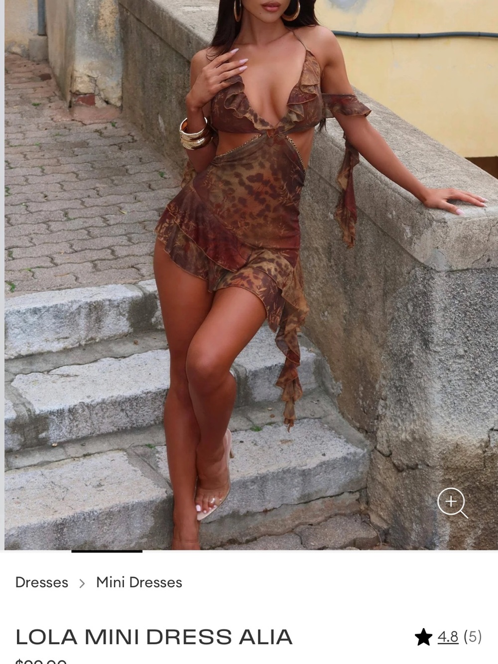 LOLA Alia Brown Animal Print Mini Dress